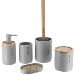 Brosse WC polyrésine Purebamboo Gris clair