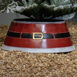 Cache pied de sapin en métal (D57 cm) Ceinture du Père Noël