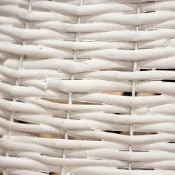 Cache pied de sapin en osier (D57 cm) Saule tressé Blanc