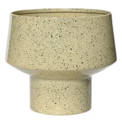 Cache-pot en métal (H16 cm) Terrazzo Beige