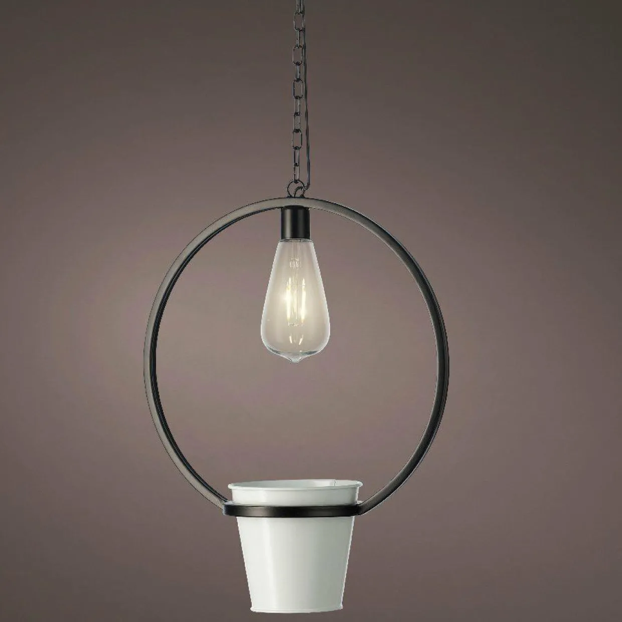 Cache-pot lumineux à suspendre (H98 cm) LED Jiny - Blanc