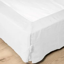 Cache-sommier lin lavé (180 x 200 cm) Louise Blanc