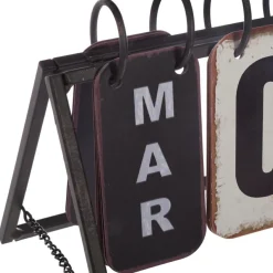 Calendrier à poser en métal (H14 cm ) Vintage Noir