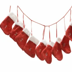 Calendrier de l'Avent à remplir Chaussettes de Noël Rouge