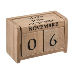 Calendrier perpetuel en bois (H7,5 cm) Colonial