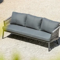 Canapé de jardin en aluminium 3 places Amalfi Gris anthracite