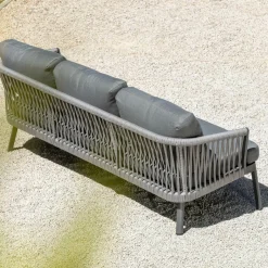 Canapé de jardin en aluminium 3 places Amalfi Gris anthracite