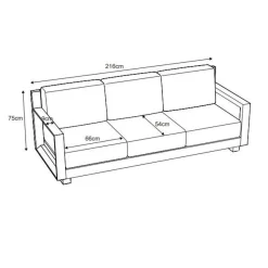 Canapé de jardin en aluminium 3 places Elba Gris anthracite