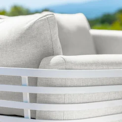 Canapé de jardin en aluminium 2 places Monte Carlo Blanc et gris clair