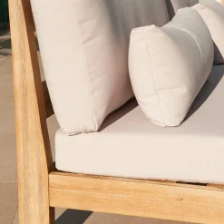 Canapé de jardin en bois d'acacia 3 places Bornéo Sable