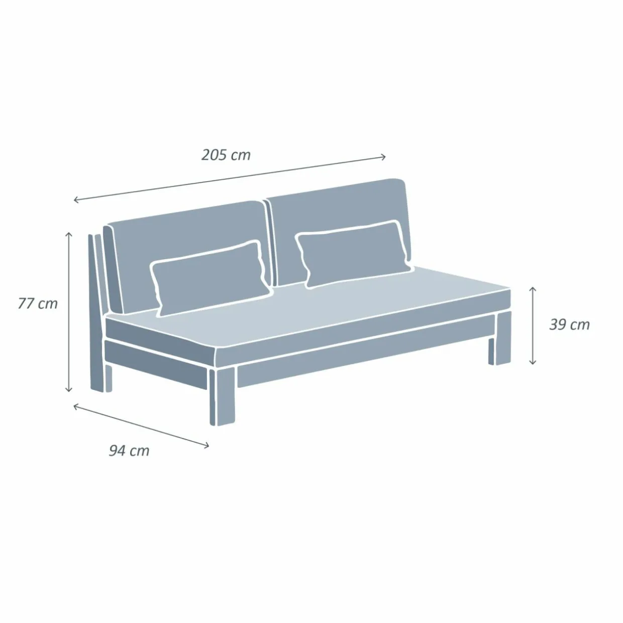 Canapé de jardin en bois d'acacia 3 places Bornéo Sable