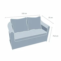 Canapé de jardin en résine tressée 2 places Calvi Sépia et taupe
