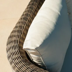 Canapé de jardin en résine tressée 3 places Calvi Sépia et beige