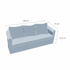 Canapé de jardin en résine tressée 3 places Calvi Gris et taupe