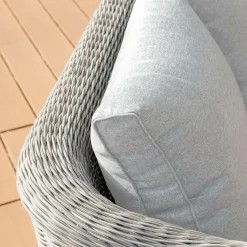 Canapé de jardin en résine tressée 3 places Calvi Gris clair