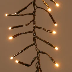 Cascade lumineuse 2 m 480 LED câble noir Effet scintillant Blanc chaud doré