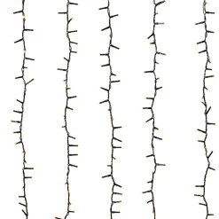 Cascade lumineuse 2 m 480 LED câble noir Effet scintillant Blanc chaud doré