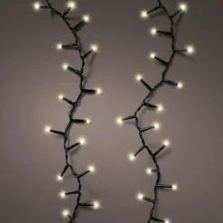 Cascade lumineuse à piles 2 m 512 LED câble noir Durawise Blanc chaud