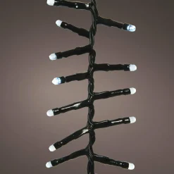 Cascade lumineuse à piles 2 m 512 LED câble noir Durawise Blanc froid