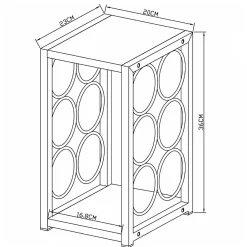 Casier range-bouteilles industriel 6 emplacements (H20 cm) Sacha Noir