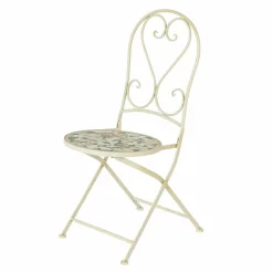 Chaise bistrot pliable en mosaïque Genève Crème