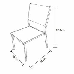 Chaise de jardin aluminium empilable Murano Blanc et taupe