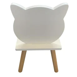 Chaise enfant bois (H46 cm) Chaton Blanc
