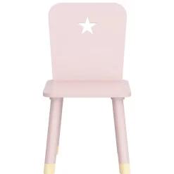 Chaise enfant bois (H50 cm) Stars Rose