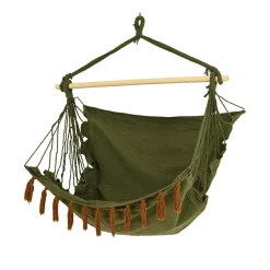 Chaise Hamac à suspendre à franges Vert kaki