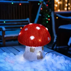 Champignon lumineux solaire 30 LED (H21 cm) Forêt magique Blanc froid