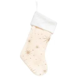Chaussette de Noël (H45 cm) Étoiles Célestes Dorées