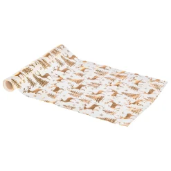 Chemin de table (300 x 28 cm) Cerf et forêt Or