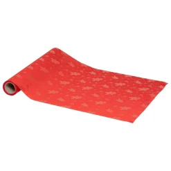 Chemin de table (300 x 28 cm) Pain d'épice Rouge et doré