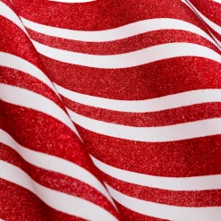 Chemin de table Noël (300 x 28 cm) Rayures en fête Blanc et rouge
