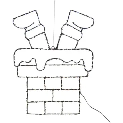 Cheminée lumineuse 223 LED (H60 cm) Néon effet flash Multicolore