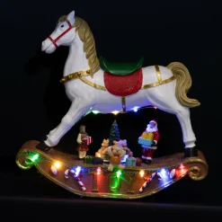 Cheval à bascule lumineux à piles 14 LED (H27 cm) Magie Multicolore