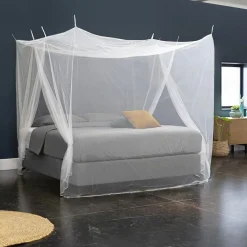 Ciel de lit moustiquaire pour lit 2 personnes (H240 cm) Lio Blanc