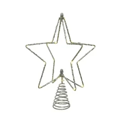 Cimier de sapin lumineux Etoile panoramique Argent