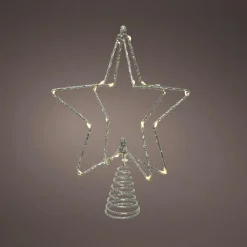 Cimier de sapin lumineux Etoile panoramique Argent