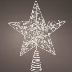 Cimier de sapin lumineux Angie Argent et blanc chaud