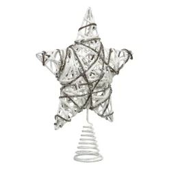 Cimier de sapin Rotin pailleté Blanc
