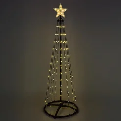 Cône lumineux Digital 154 Micro Led (H150 cm)Twinkling Noir et blanc chaud
