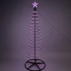 Cône lumineux Digital 154 Micro Led (H150 cm) Twinkling Noir et Multicolore