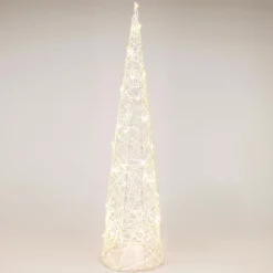 Cône lumineux sur piles 40 micro LED (H80 cm) Éclats Blanc chaud
