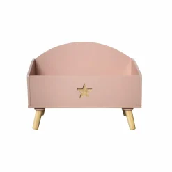 Coffre à jouet ouvert enfant bois (H44 cm) Stars Rose