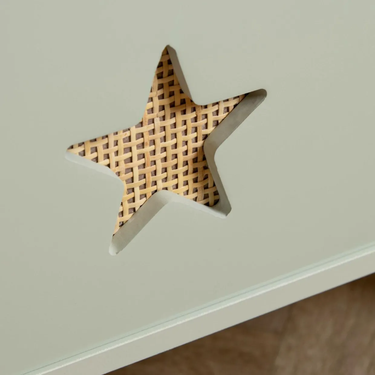 Coffre à jouet ouvert enfant bois (H44 cm) Stars Vert