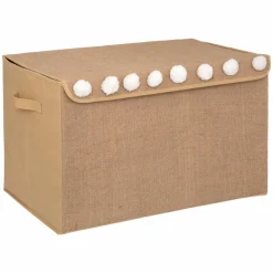 Coffre à jouets enfant jute pliant (57 x 36 cm) Elio Marron