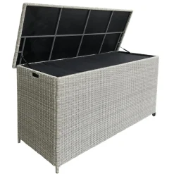 Coffre de rangement extérieur en résine tressée Calvi Gris