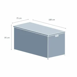 Coffre de rangement extérieur en résine tressée Calvi Gris