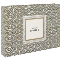 Coffret 2 albums photos (H16,7 cm) Paloma Gris et jaune moutarde